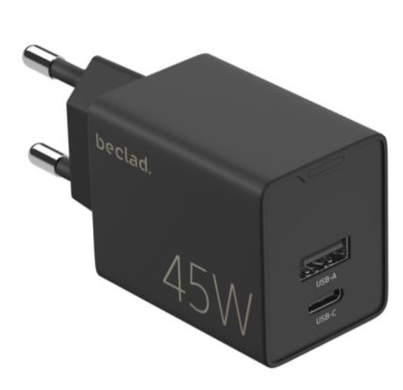45W Type C+A Travel Adapter with 1.2m cable